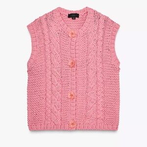 ZARA-Floral button knit vest top-M